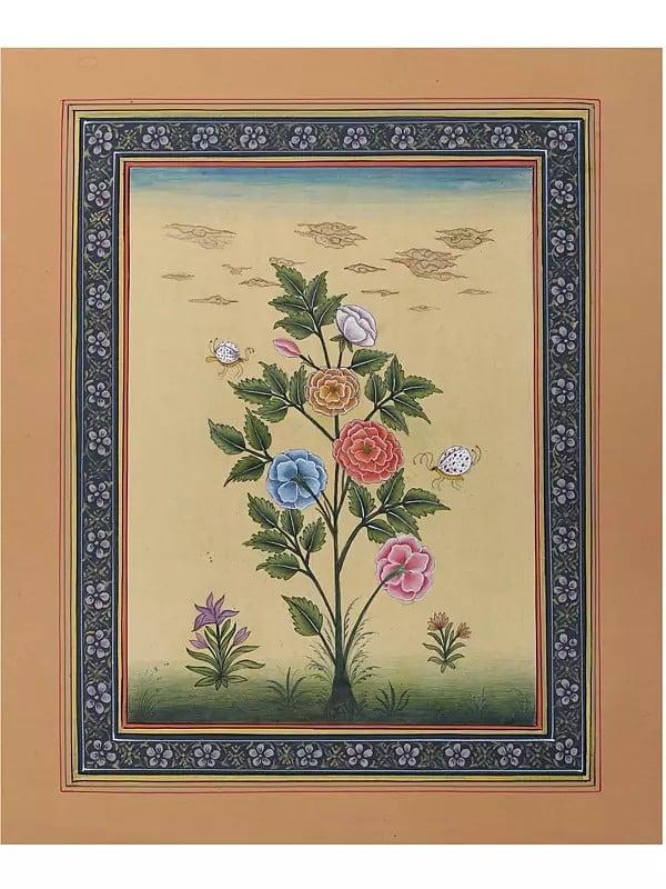 exotic india Mughal Flower | Watercolor on Paper 