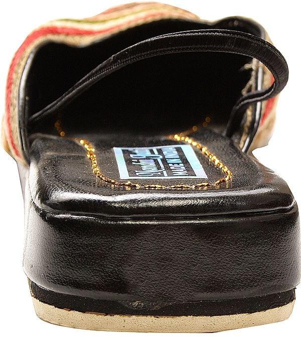 Exotic India Multi-Color Embroidered Slippers 