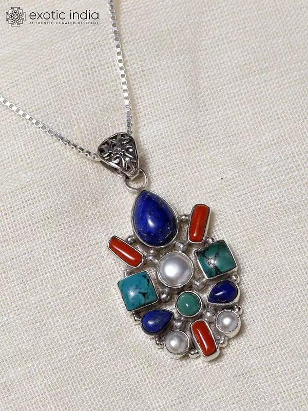 Exotic India Multi Stone Pendant