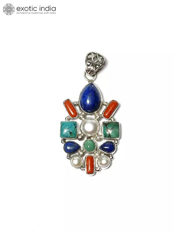 exotic india Multi Stone Pendant