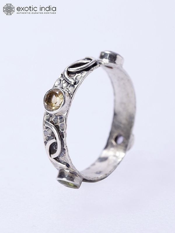 Exotic India Multi Stone Spinner Ring 