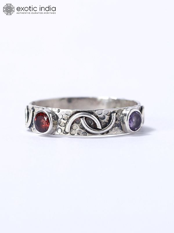 Exotic India Multi Stone Spinner Ring 