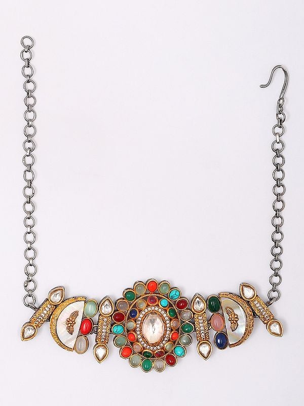 Exotic India Multicolor Choker And Earrings Set 