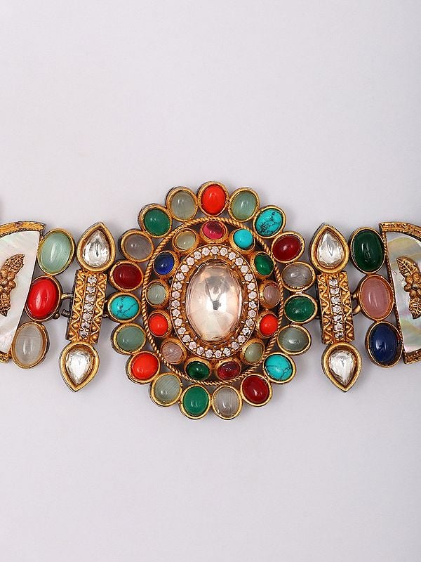 Exotic India Multicolor Choker And Earrings Set 