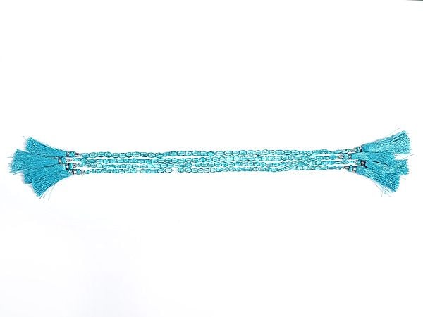 Exotic India Natural Blue Apatite Gemstone Beads