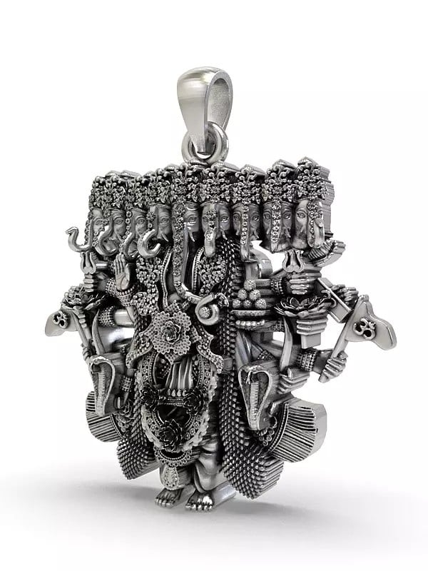 Exotic India Nine Head Lord Ganesha Pendant