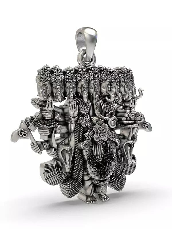 Exotic India Nine Head Lord Ganesha Pendant