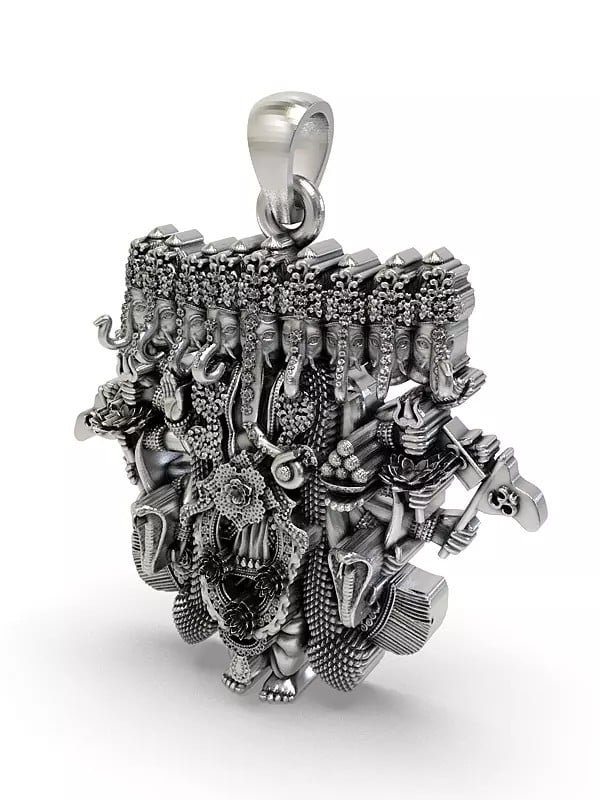 Exotic India Nine Head Lord Ganesha Pendant