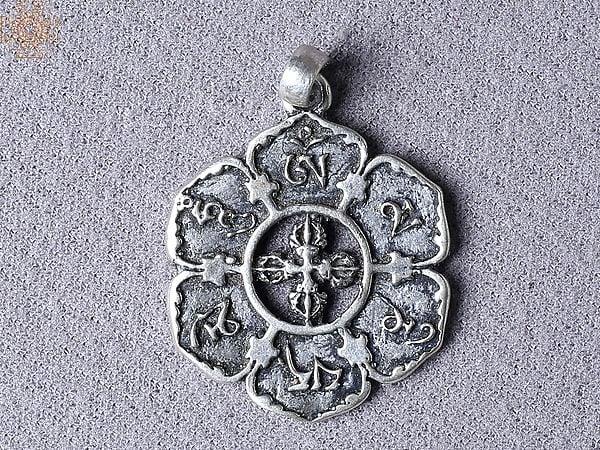 exotic india Ohm Viswa Vajra Silver Pendant