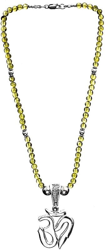 exotic india OM (AUM) Peridot Necklace