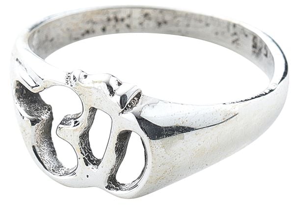 Exotic India OM (AUM) Sterling Silver Ring 