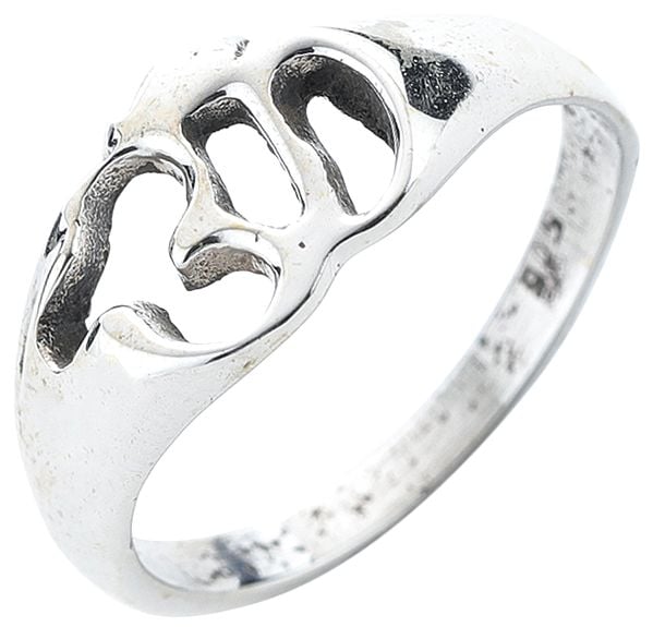 exotic india OM (AUM) Sterling Silver Ring 