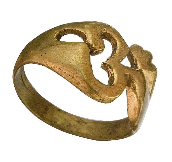 exotic india Om (AUM) Symbol Ring in Brass 