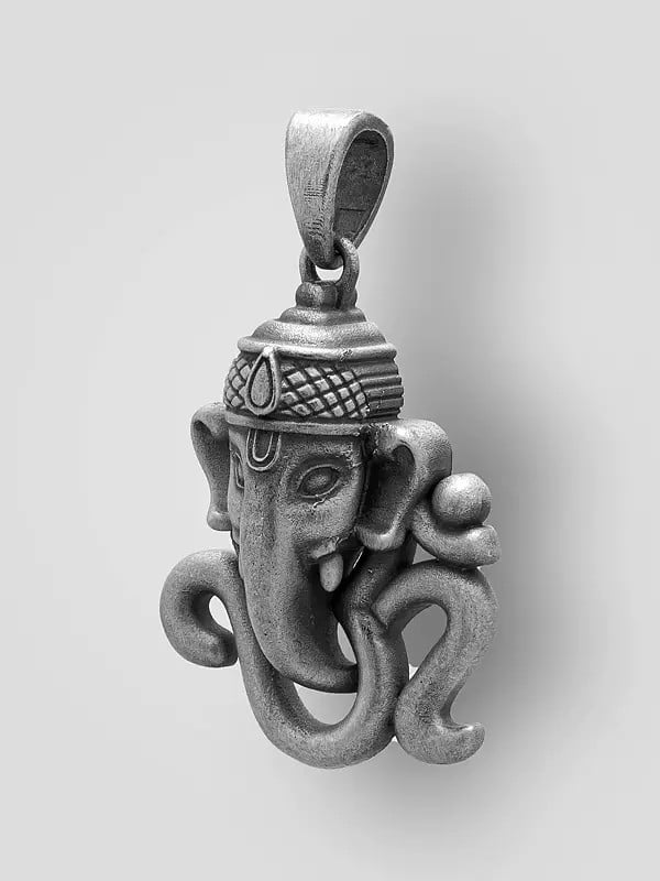 Exotic India Om Ganesha Sterling Silver Pendant