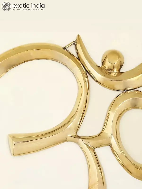 Exotic India Om Wall Hanging Statue In Brass 