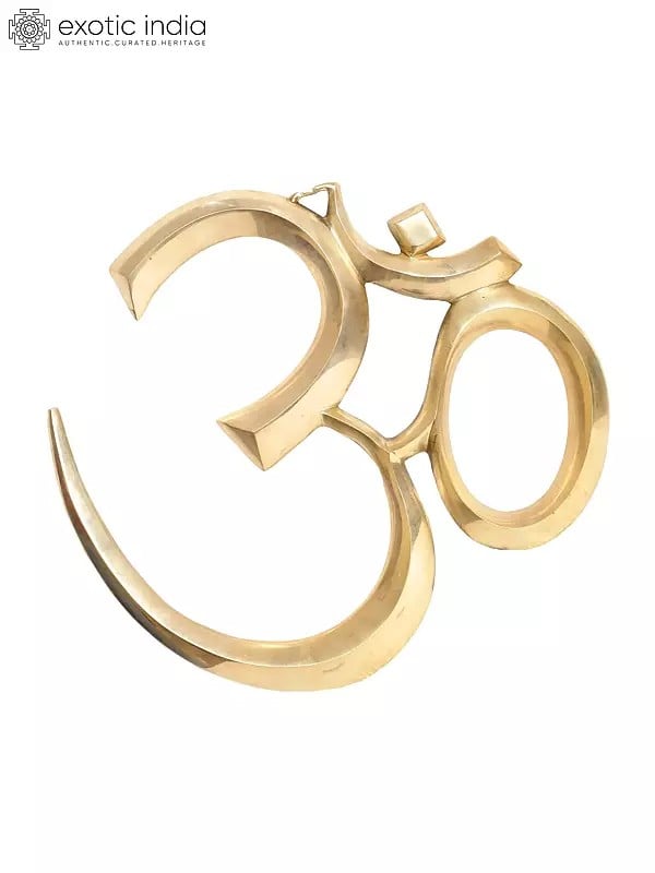 Exotic India Om Wall Hanging Statue In Brass 