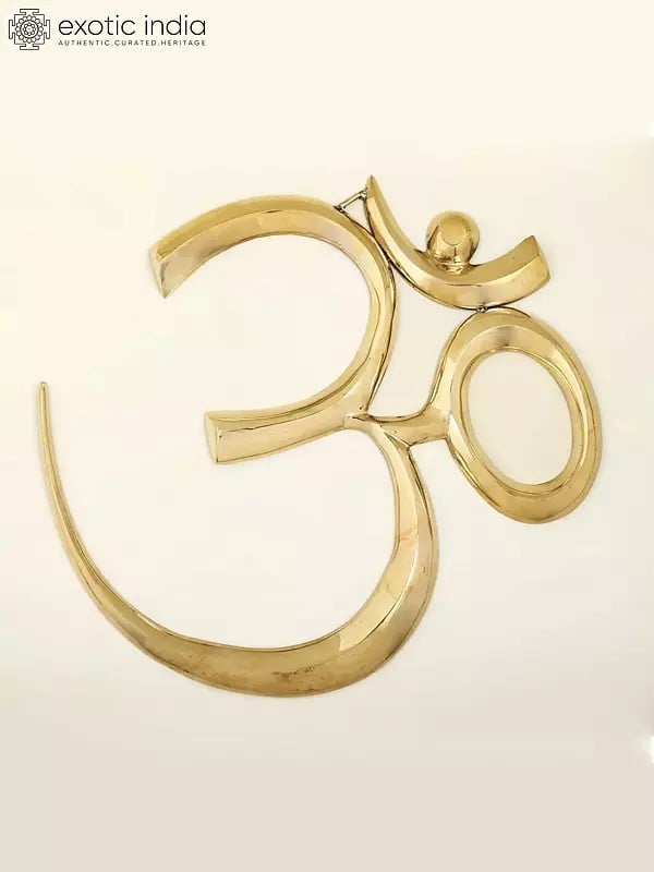 exotic india Om Wall Hanging Statue in Brass 