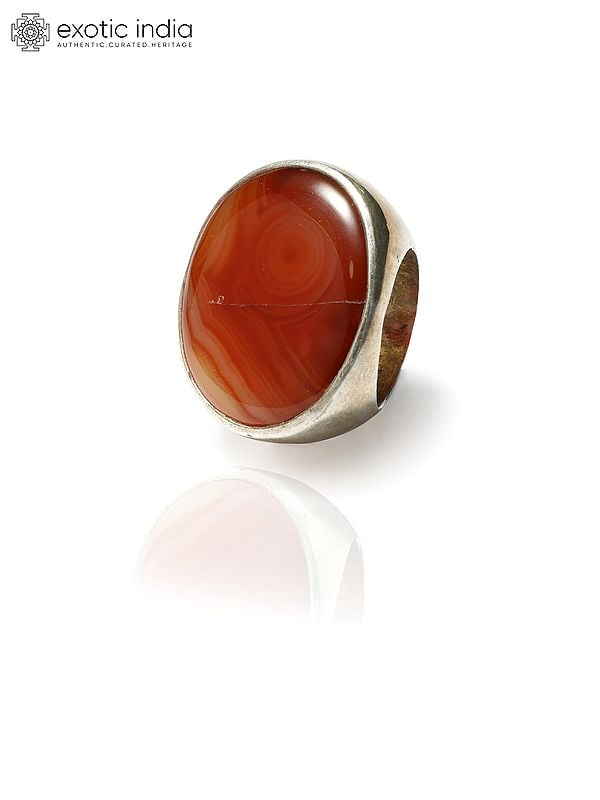 exotic india Oval Cut Sardonyx Banded Agate Ring 