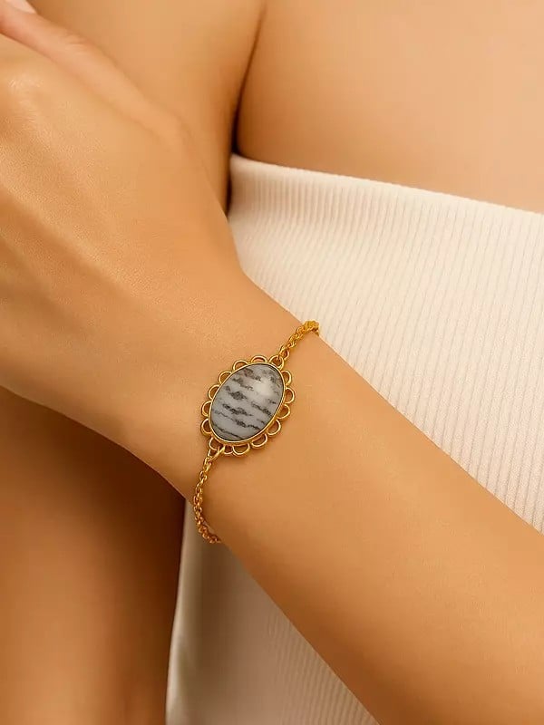 exotic india Oval Shape Dendritic Opal Bracelet 