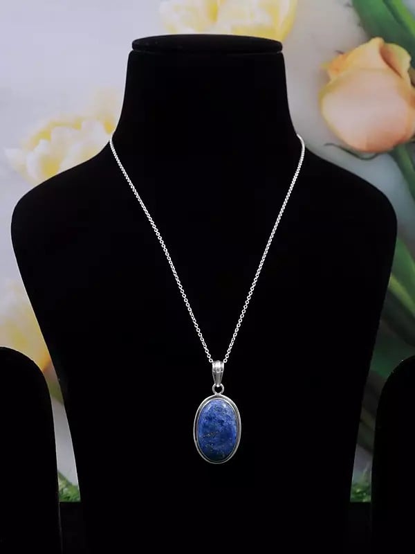 exotic india Oval Shape Lapis Lazuli Pendant