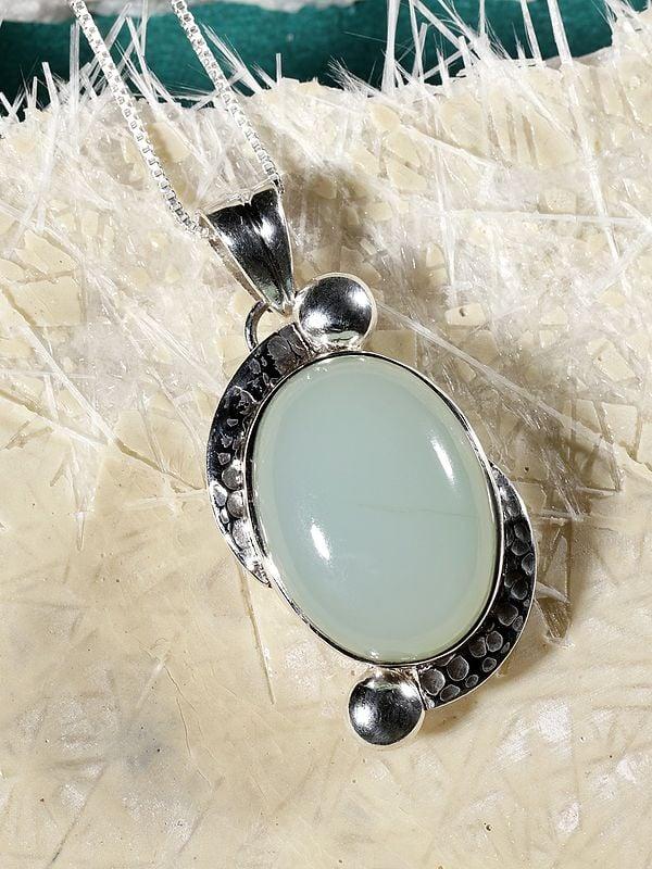 Exotic India Oval Shape Peru Chalcedony Pendant 