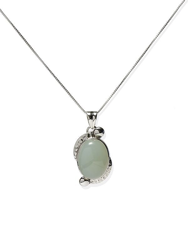 exotic india Oval Shape Peru Chalcedony Pendant