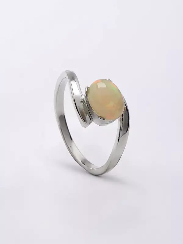 Exotic India Oval Shaped Ethiopian Opal Ring 