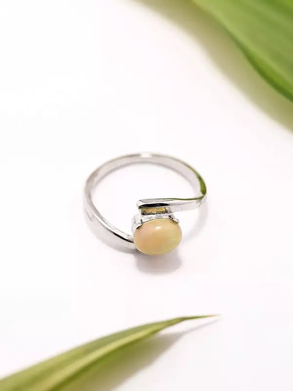 Exotic India Oval Shaped Ethiopian Opal Ring 