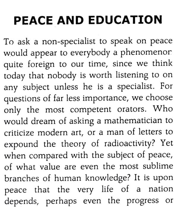 Exotic India Peace And Education 