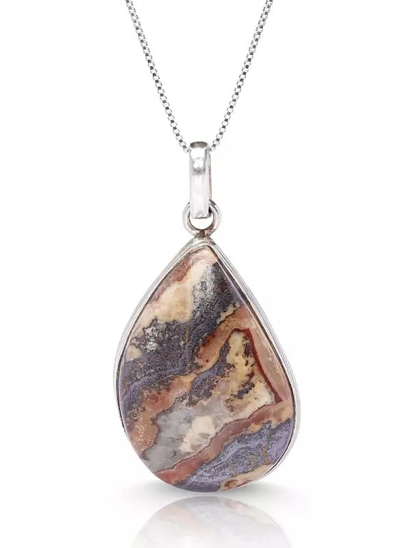 Exotic India Pear Shape Jasper Pendant 