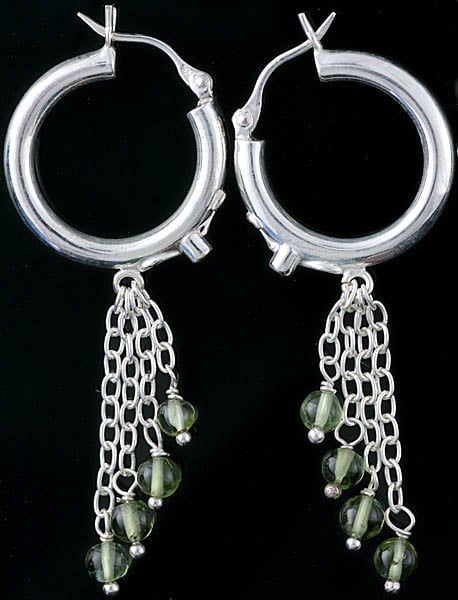 exotic india Peridot Hoop Earrings 