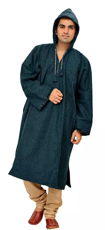 exotic india Phiran for Men from Kashmir with Hood 