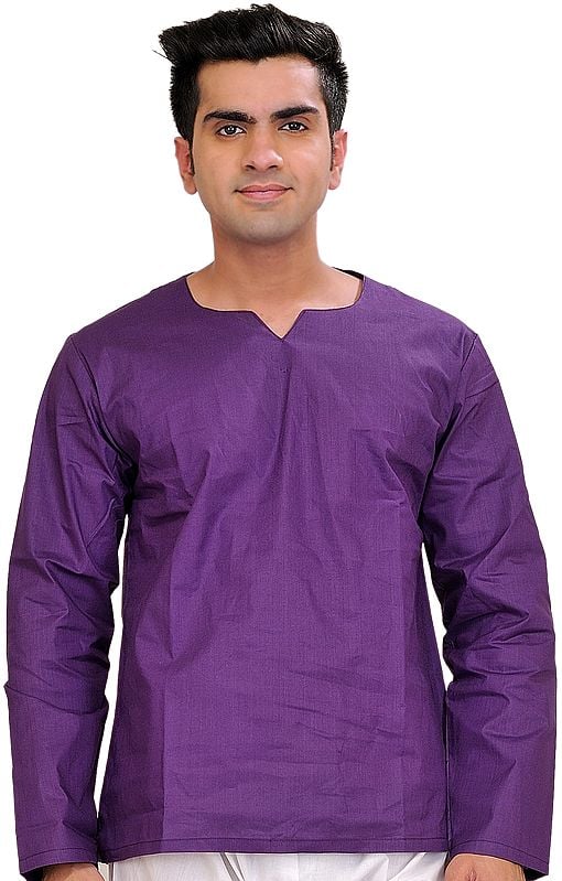 exotic india Plain Short Casual Kurta Top