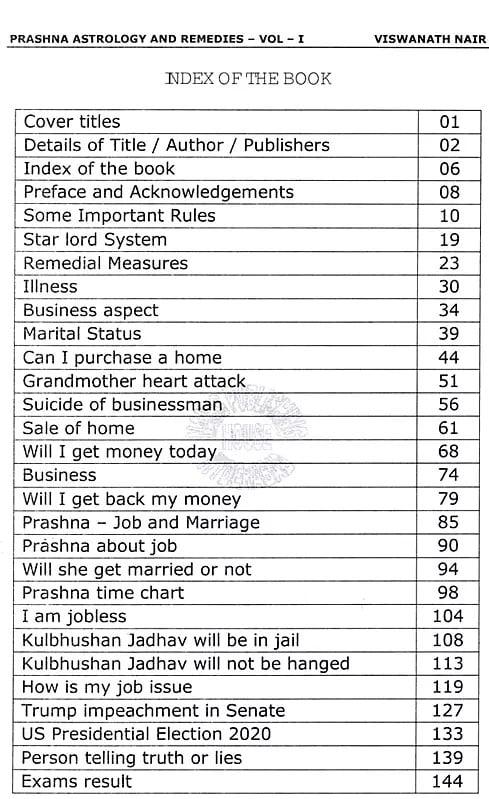 Exotic India Prashna Astrology And Remedies: Vol - I 