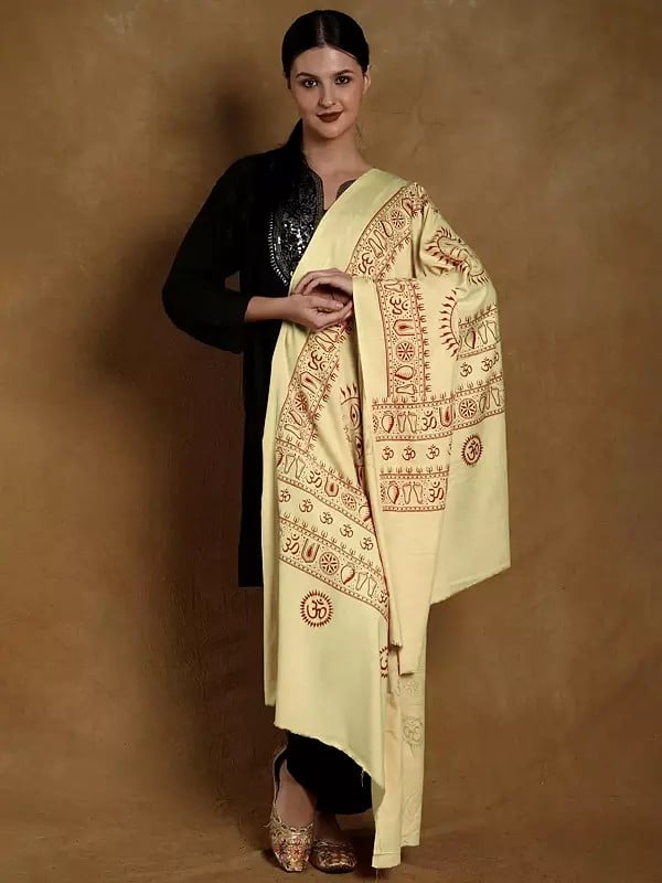 Exotic India Printed Surya (Sun God) Prayer Shawl