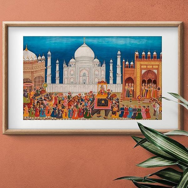 Exotic India Procession Afore The Taj Mahal 