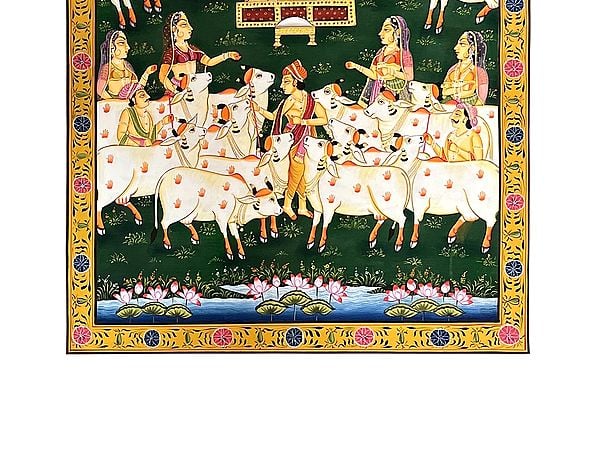 Exotic India Puja Of Lord Shrinathji | Pichhwai Art 