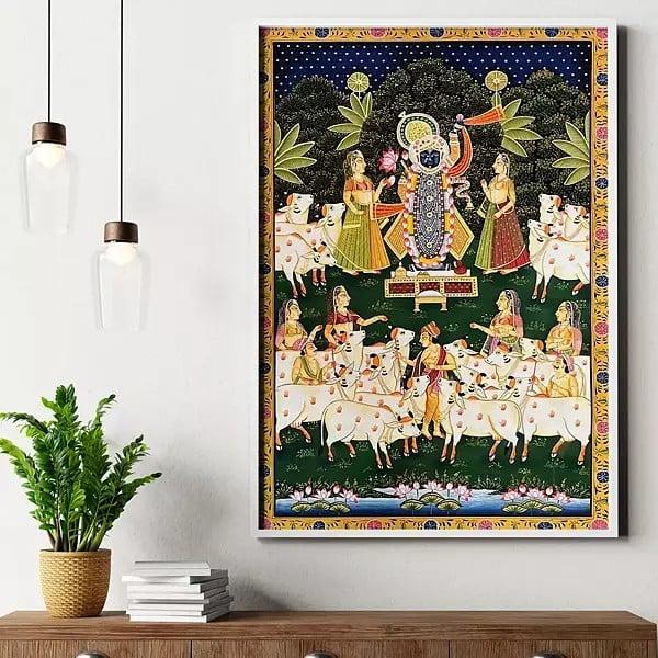 Exotic India Puja Of Lord Shrinathji | Pichhwai Art 