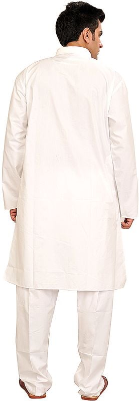 Exotic India Pure White Kurta Pajama 