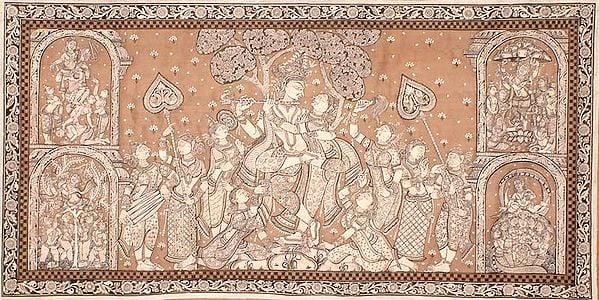 exotic india Radha and Krishna with Gopis