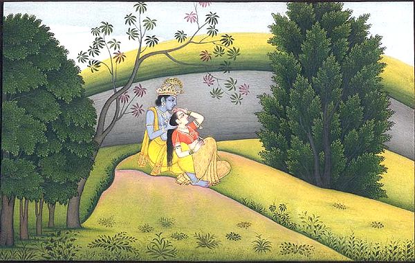 exotic india Radha Krishna in the Garden of Love