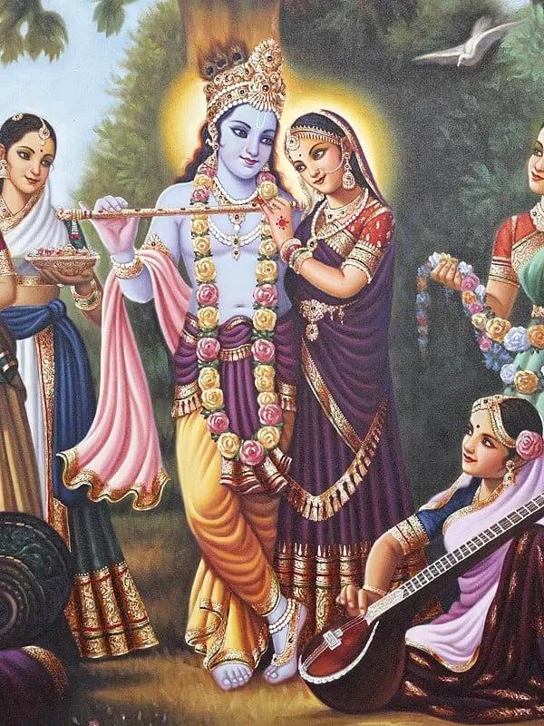 Exotic India Radha Krishna With Gopikas 