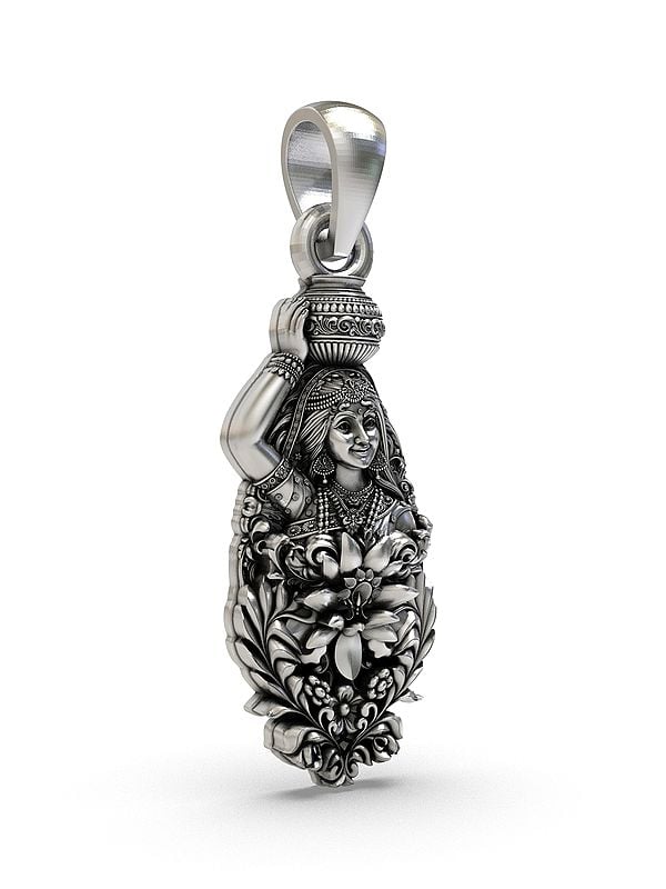 Exotic India Radha Rani With Matki (Pot) Pendant