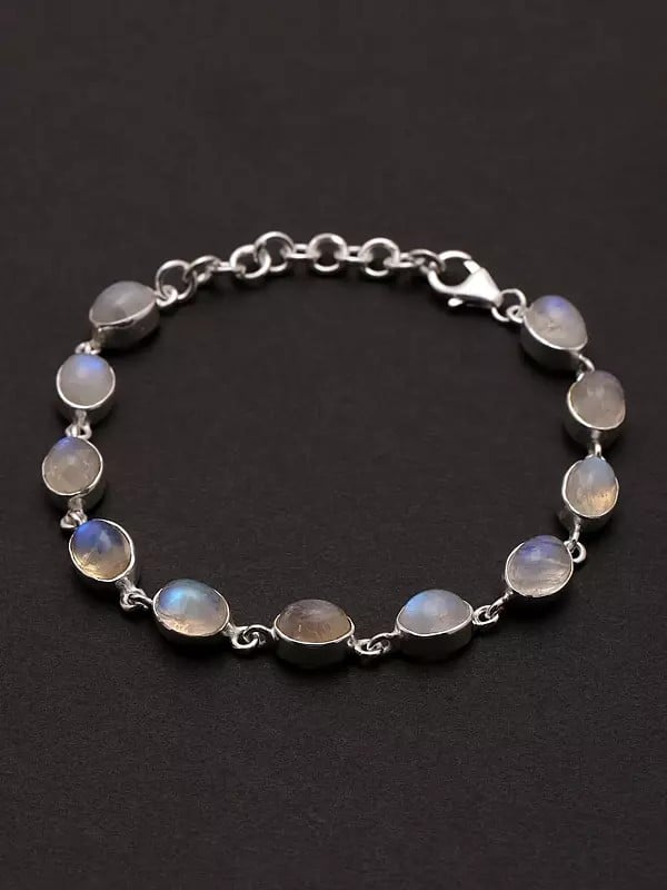Exotic India Rainbow Moonstone Bracelet 