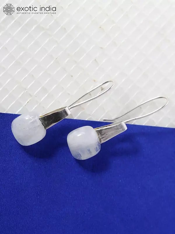 Exotic India Rainbow Moonstone Hook Earrings