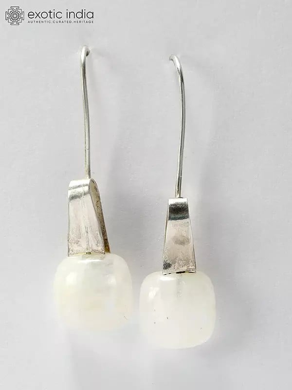 exotic india Rainbow Moonstone Hook Earrings