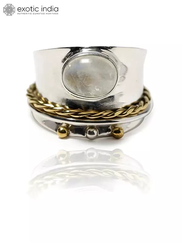 exotic india Rainbow Moonstone Ring