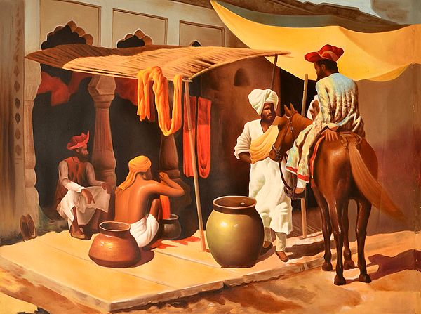 exotic india Rangrez (The Dyer) Framed Painting