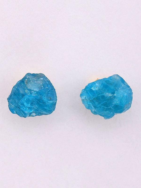 Exotic India Raw Neon Apatite Gemstone Studs