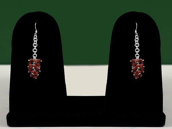 exotic india Red Goldstone Crystal Dangle Earring 